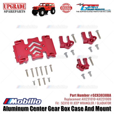 GPM Part #SCX3038BA Center Gear Box Case Skid Plate Mount Axial SCX10 III Wrangler Gladiator AXI231010 AXI231009 Replacement