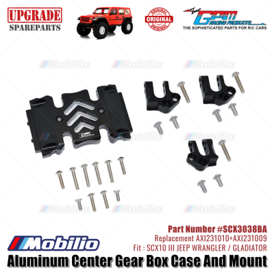 GPM Part #SCX3038BA Center Gear Box Case Skid Plate Mount Axial SCX10 III Wrangler Gladiator AXI231010 AXI231009 Replacement