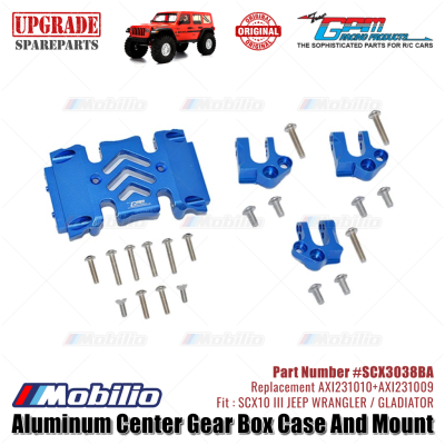 GPM Part #SCX3038BA Center Gear Box Case Skid Plate Mount Axial SCX10 III Wrangler Gladiator AXI231010 AXI231009 Replacement