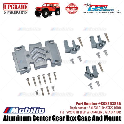 GPM Part #SCX3038BA Center Gear Box Case Skid Plate Mount Axial SCX10 III Wrangler Gladiator AXI231010 AXI231009 Replacement
