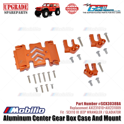 GPM Part #SCX3038BA Center Gear Box Case Skid Plate Mount Axial SCX10 III Wrangler Gladiator AXI231010 AXI231009 Replacement