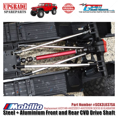 GPM Part #SCX3L037SA Steel & Aluminium Front Rear CVD Drive Shaft Upgrade RC Axial SCX10 III Jeep Gladiator