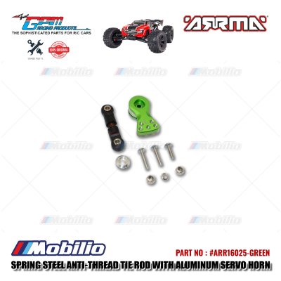 GPM Part #ARR16025 Spring Steel Anti-thread Tie Rod with Aluminum Servo Horn For 25T Spline Output Shaft Arrma 6S BLX Monster Truck