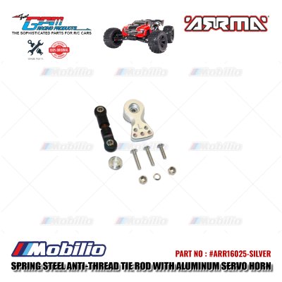 GPM Part #ARR16025 Spring Steel Anti-thread Tie Rod with Aluminum Servo Horn For 25T Spline Output Shaft Arrma 6S BLX Monster Truck