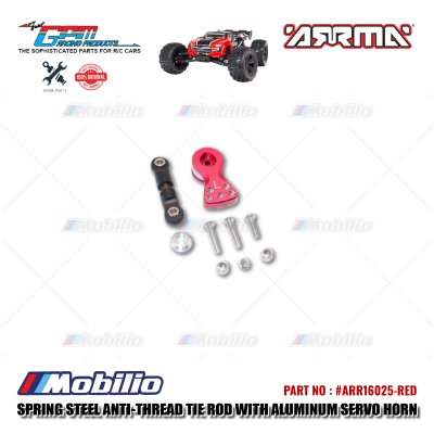 GPM Part #ARR16025 Spring Steel Anti-thread Tie Rod with Aluminum Servo Horn For 25T Spline Output Shaft Arrma 6S BLX Monster Truck