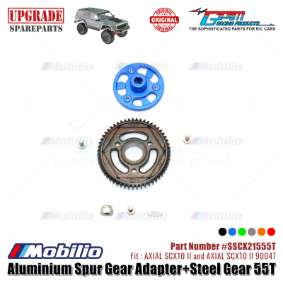 GPM Part #SSCX21555T Aluminium Spur Gear Adapter and Steel Gear 55T RC Upgrade Axial SCX10 II Crawler Adventure