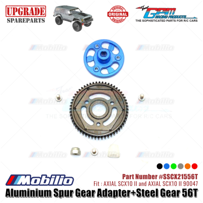 GPM Part #SSCX21556T Aluminium Spur Gear Adapter and Steel Gear 56T RC Upgrade Axial SCX10 II Crawler Adventure