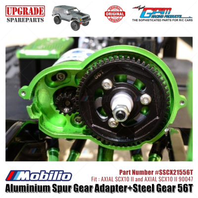 GPM Part #SSCX21556T Aluminium Spur Gear Adapter and Steel Gear 56T RC Upgrade Axial SCX10 II Crawler Adventure