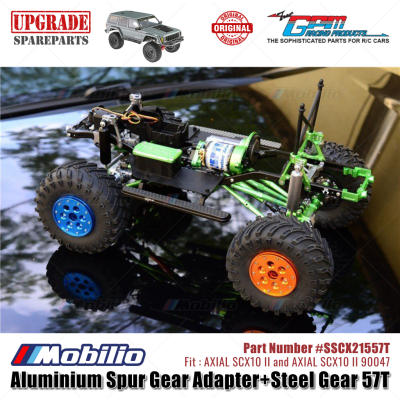GPM Part #SSCX21557T Aluminium Spur Gear Adapter and Steel Gear 57T RC Upgrade Axial SCX10 II Crawler Adventure