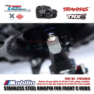 GPM Part #TRX4004S Stainless Steel King Pins For Front C Hubs - 4 pcs for Traxxas TRX4 Crawler Car
