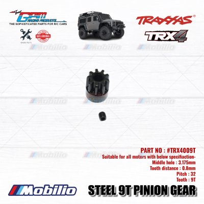 GPM Part TRX4009T - 15T Steel Pinion Gear 32P 9/10/11/12/14T/15T Stronger and Durable for Traxxas TRX-4 TRX-6 1/10 Scale