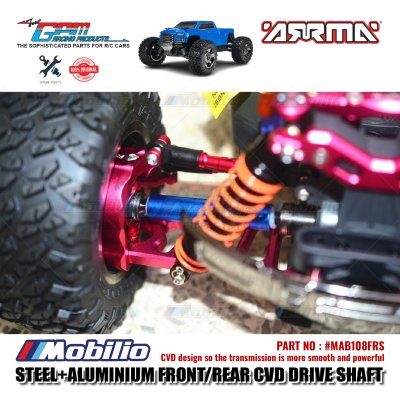 GPM Part #MAB108FRS Steel+Aluminium Front/Rear CVD Drive Shaft RC Upgrade Arrma Big Rock Vorteks Truck
