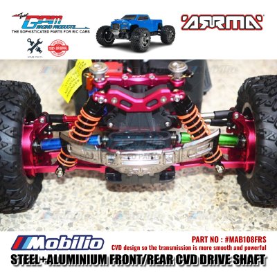 GPM Part #MAB108FRS Steel+Aluminium Front/Rear CVD Drive Shaft RC Upgrade Arrma Big Rock Vorteks Truck