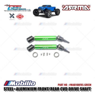 GPM Part #MAB108FRS Steel+Aluminium Front/Rear CVD Drive Shaft RC Upgrade Arrma Big Rock Vorteks Truck