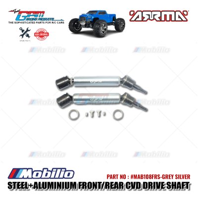 GPM Part #MAB108FRS Steel+Aluminium Front/Rear CVD Drive Shaft RC Upgrade Arrma Big Rock Vorteks Truck