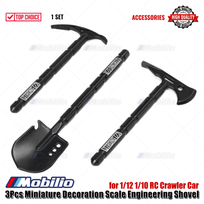 Accessories 3Pcs Miniature Decoration Scale Engineering Shovel Set for 1/12 1/10 RC Crawler Car