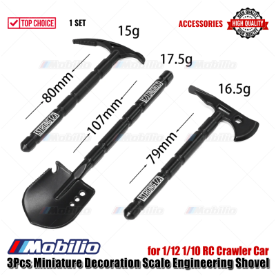 Accessories 3Pcs Miniature Decoration Scale Engineering Shovel Set for 1/12 1/10 RC Crawler Car