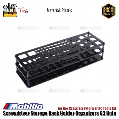 RC Tool Screwdriver Storage Rack Holder Organizers 63 Hole Plastic for Hex Cross Screw Driver RC Tools Kit