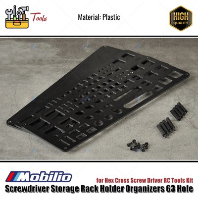 RC Tool Screwdriver Storage Rack Holder Organizers 63 Hole Plastic for Hex Cross Screw Driver RC Tools Kit