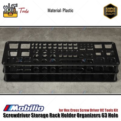 RC Tool Screwdriver Storage Rack Holder Organizers 63 Hole Plastic for Hex Cross Screw Driver RC Tools Kit