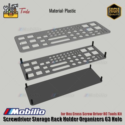 RC Tool Screwdriver Storage Rack Holder Organizers 63 Hole Plastic for Hex Cross Screw Driver RC Tools Kit