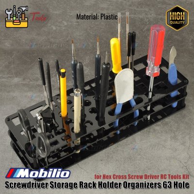 RC Tool Screwdriver Storage Rack Holder Organizers 63 Hole Plastic for Hex Cross Screw Driver RC Tools Kit