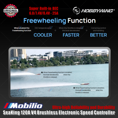 Hobbywing SeaKing 120A V4 Brushless Electronic Speed Controller ESC for Boat Around 100cm Remote Control