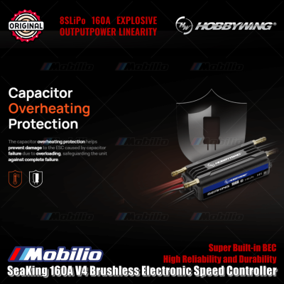 Hobbywing SeaKing 160A V4 Brushless Electronic Speed Controller ESC for RC Boat around 120cm Remote Control