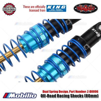 RC4WD King Off-Road Racing Shocks 80mm Dual Spring Design #Z-D0006 RC 1/10 Crawler Adventure