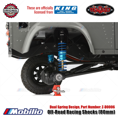 RC4WD King Off-Road Racing Shocks 80mm Dual Spring Design #Z-D0006 RC 1/10 Crawler Adventure