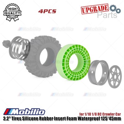 Upgrade Part 2.2" Tires Silicone Rubber Insert Foam Waterproof 125x45mm for 1/10 1/8 RC Crawler Car