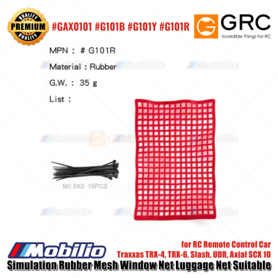 GRC Simulation Rubber Mesh Window Net Luggage Net Suitable for RC Remote Control car TRX-4 TRX-6 Slash UDR Axial SCX10 #GAX0101 #G101B #G101Y #G101R