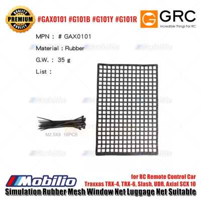GRC Simulation Rubber Mesh Window Net Luggage Net Suitable for RC Remote Control car TRX-4 TRX-6 Slash UDR Axial SCX10 #GAX0101 #G101B #G101Y #G101R