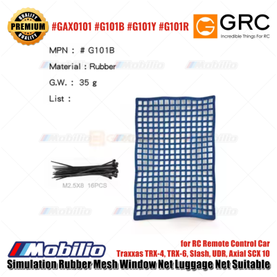 GRC Simulation Rubber Mesh Window Net Luggage Net Suitable for RC Remote Control car TRX-4 TRX-6 Slash UDR Axial SCX10 #GAX0101 #G101B #G101Y #G101R