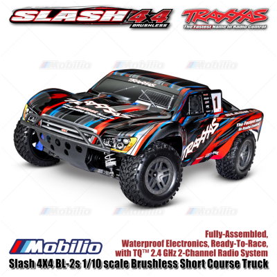 Traxxas 68154-4 Slash 4X4 Clipless BL-2s 1/10 scale Brushless Short Course Truck Waterproof RTR