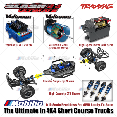 Traxxas Slash 4X4 Ultimate 1/10 Scale Brushless 4WD Short Course RTR