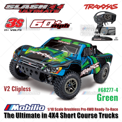 Traxxas 68277-4 Slash 4X4 Ultimate Clipless 1/10 Scale Brushless 4WD Short Course RTR