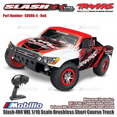 Traxxas 68086-4 1/10 Slash 4X4 VXL Brushless Short Course Truck with TQi 2.4GHz TSM