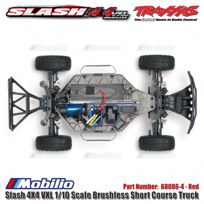 Traxxas 68086-4 1/10 Slash 4X4 VXL Brushless Short Course Truck with TQi 2.4GHz TSM