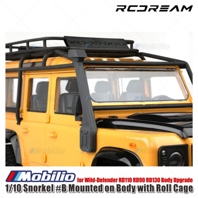 RCDream 1/10 Snorkel #B Mounted on Body with Roll Cage for Wild-Defender RD110 RD90 RD130 Body Upgrade #D1A1-BL #D1A1-BR