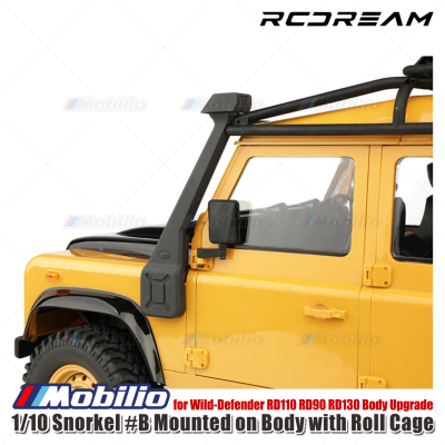 RCDream 1/10 Snorkel #B Mounted on Body with Roll Cage for Wild-Defender RD110 RD90 RD130 Body Upgrade #D1A1-BL #D1A1-BR