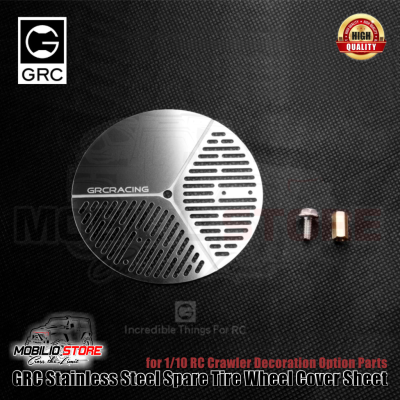 GRC Stainless Steel Spare Tire Wheel Cover Sheet for 1/10 RC Crawler