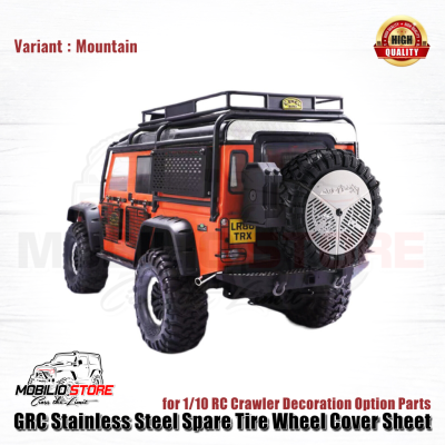 GRC Stainless Steel Spare Tire Wheel Cover Sheet for 1/10 RC Crawler
