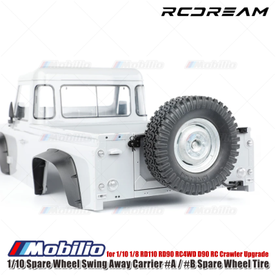 RCDream 1/10 Spare Wheel Swing Away Carrier #A #B Spare Wheel Tire for 1/10 1/8 RD110 RD90 RC4WD D90 RC Crawler Upgrade