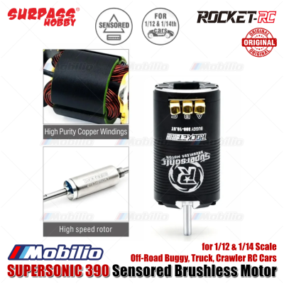 Surpass Hobby Rocket-RC SUPERSONIC 390 Sensored Brushless Motor for 1/12 & 1/14 Scale Off-Road Buggy Truck Crawler RC Cars