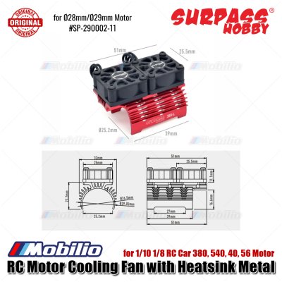 SURPASS HOBBY Kipas Pendingin Motor RC dengan Heatsink Metal untuk 1/12 1/10 1/8 RC Car 380 540 40 56 Motor dengan Kabel Ekstensi 263mm