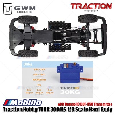 Traction Hobby TANK 300 HS 1/8 Scale Hard Body TANK300-HS RC Car Adventure Crawler RTR Remote Control