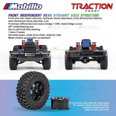 Traction Hobby TANK 300 HS 1/8 Scale Hard Body TANK300-HS RC Car Adventure Crawler RTR Remote Control