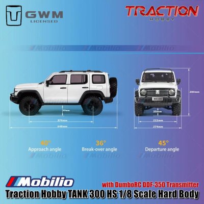 Traction Hobby TANK 300 HS 1/8 Scale Hard Body TANK300-HS RC Car Adventure Crawler RTR Remote Control