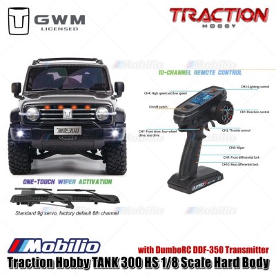 Traction Hobby TANK 300 HS 1/8 Scale Hard Body TANK300-HS RC Car Adventure Crawler RTR Remote Control